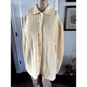 Vintage yellow Duet button up sweater